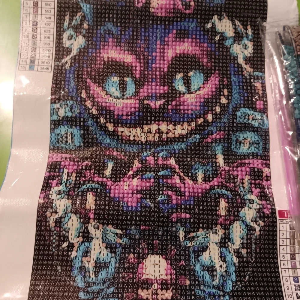 Colorful Cheshire Cat Alice In Wonderland  Diamond Painting Kit 20x30